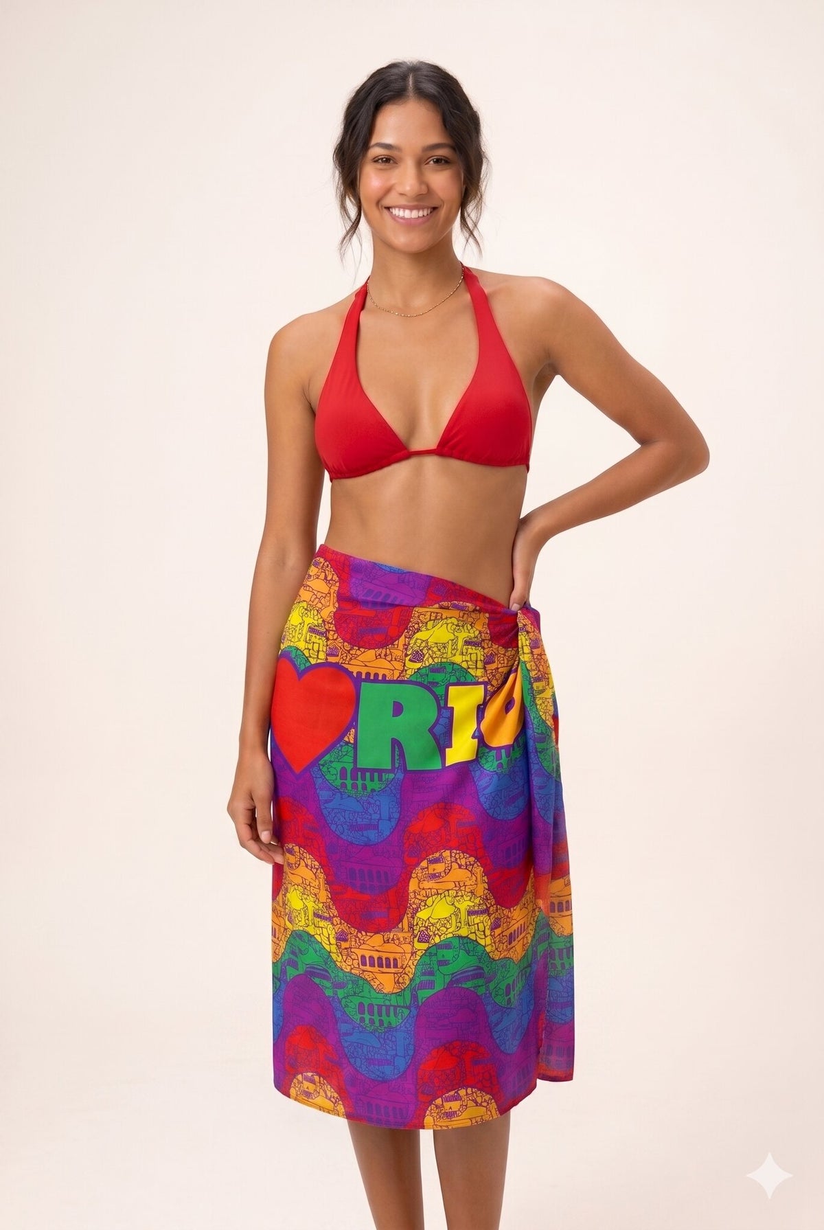 Model Front: Bali Blue Pareo Copacabana Arco Iris