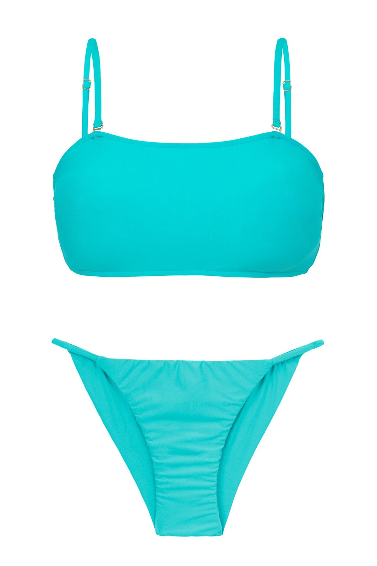 Product Front: Rio De Sol Two Piece Swimwear Set Jade Bandeau-Reto Cheeky-Fixa