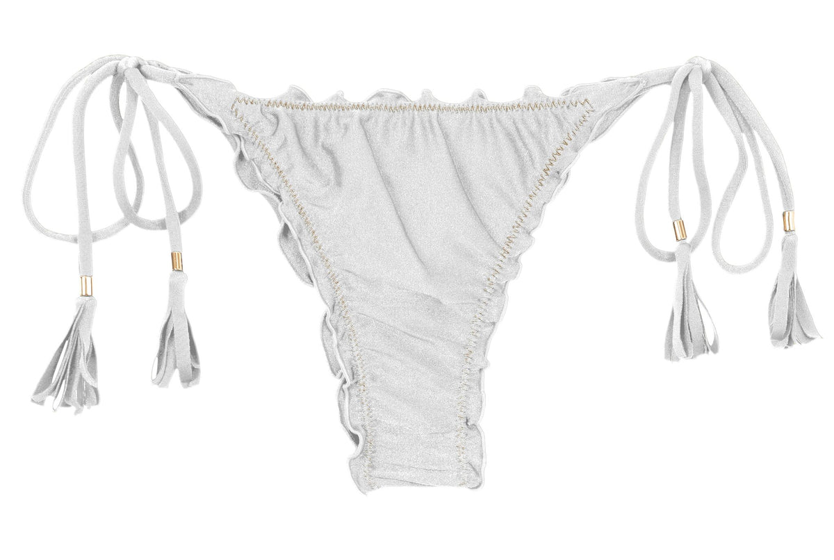 Product Front: Rio De Sol Bikini Bottoms Bottom Shimmer-White Frufru-Fio