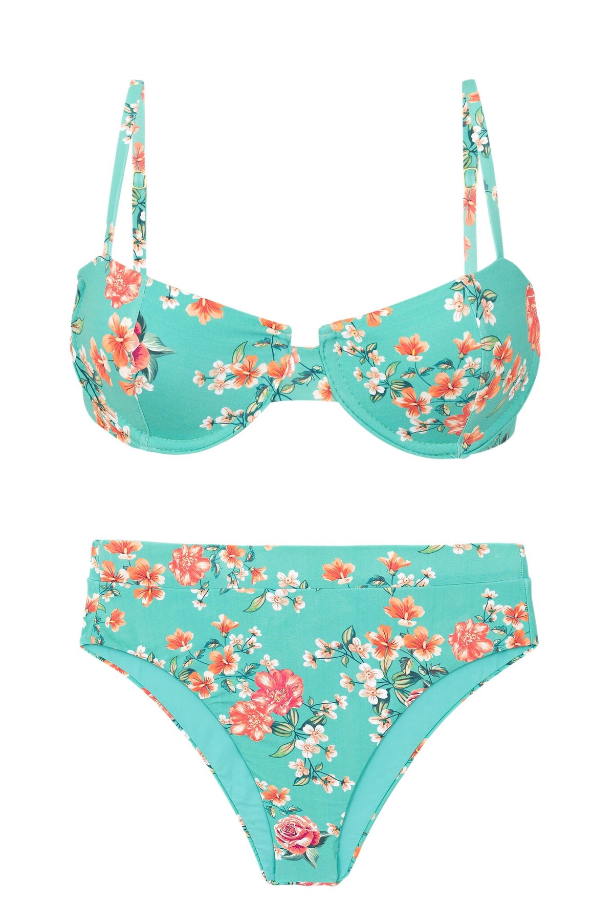 Product Front: Rio De Sol Two Piece Swimwear Set Botanic Balconet Hotpant-Cos