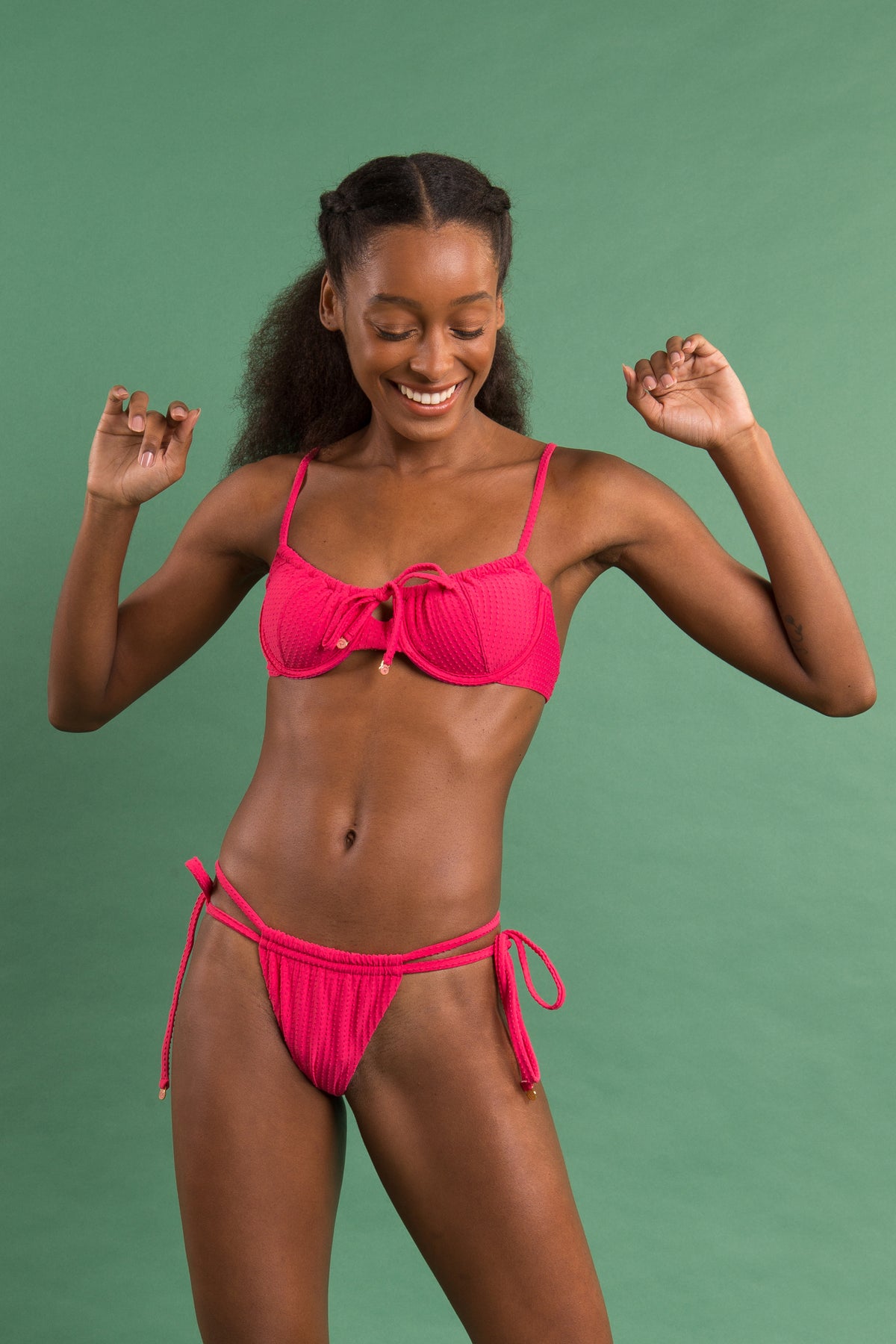Image 12: Rio De Sol Two Piece Swimwear Set Dots-Virtual-Pink Balconet-Tie Pipa