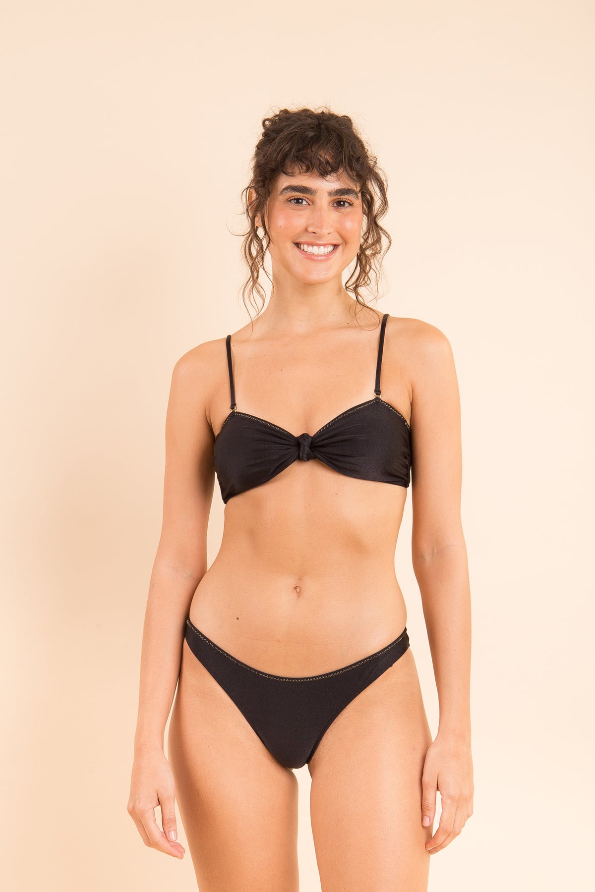 Image 12: Rio De Sol Top Top Shimmer-Black Bandeau-Joy