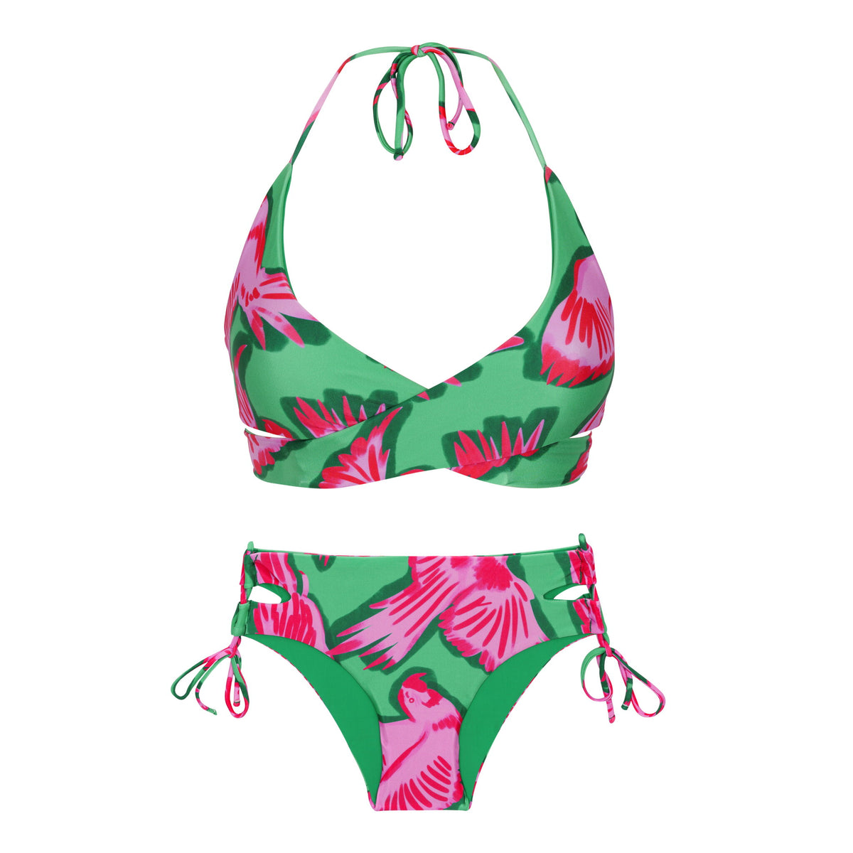 Product Front: Rio De Sol Two Piece Swimwear Set Parrots Kate Madrid