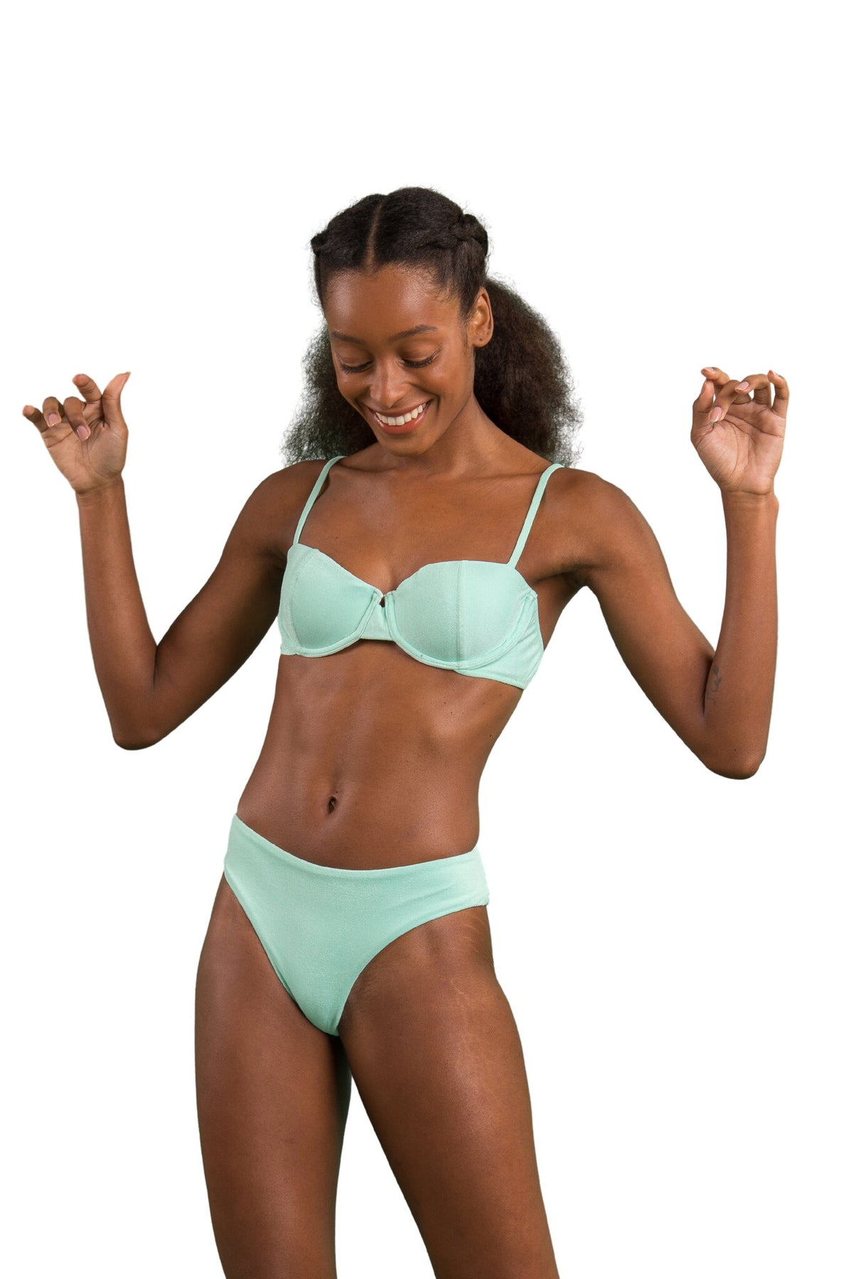 Model Front: Rio De Sol Bikini Bottoms Bottom Malibu-Menta Ciao