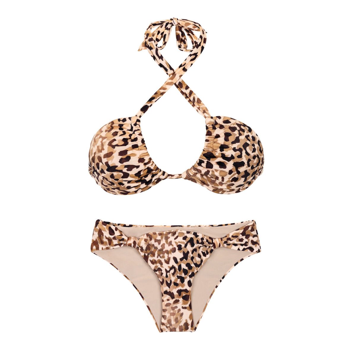Product Back: Rio De Sol Two Piece Swimwear Set Leopard Mel