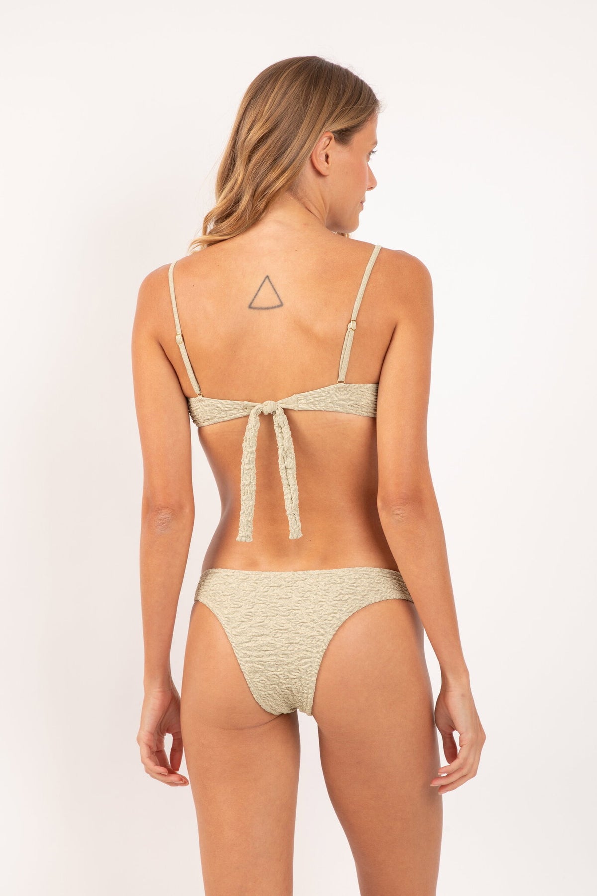 Model Back: Rio De Sol Two Piece Swimwear Set Brisa-Pistache Juliette Essential