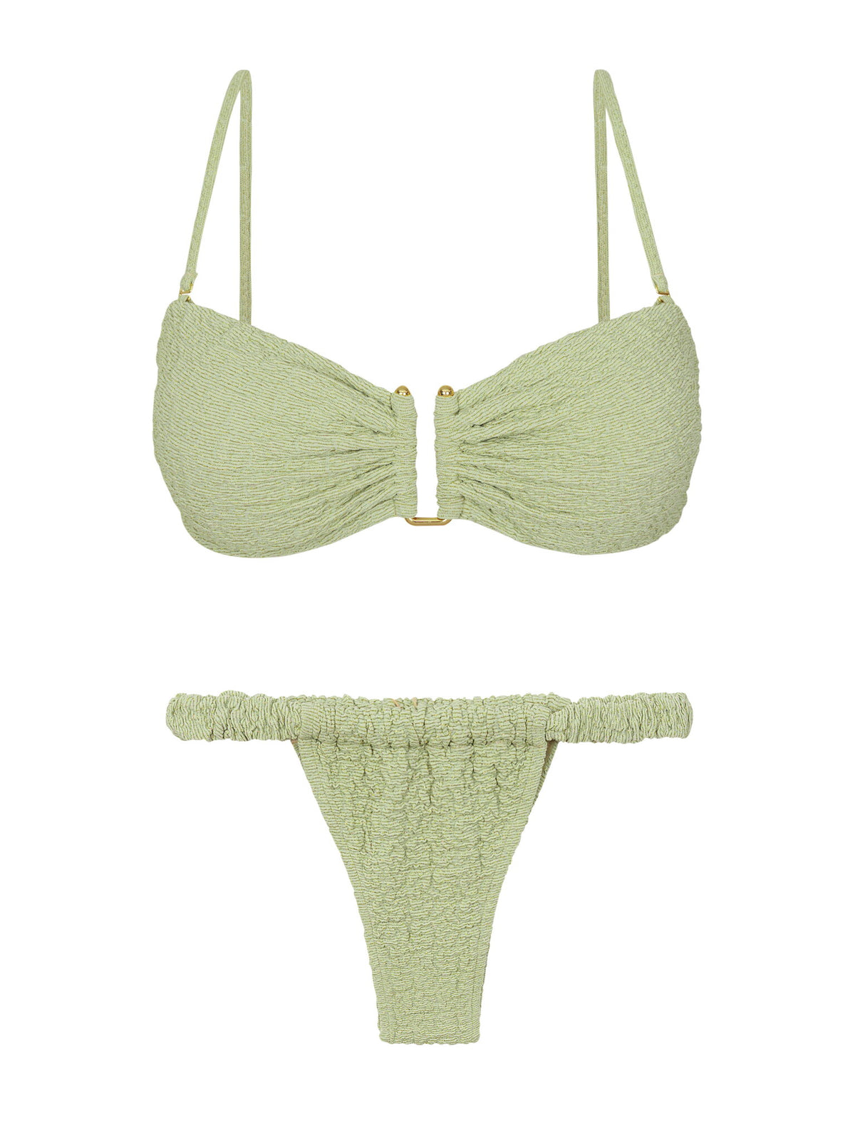 Product Front: Rio De Sol Two Piece Swimwear Set Brisa-Pistache Sara Eden