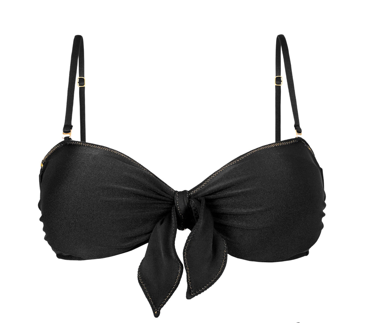 Product Front: Rio De Sol Bikini Tops Top Shimmer-Black Bandeau-No