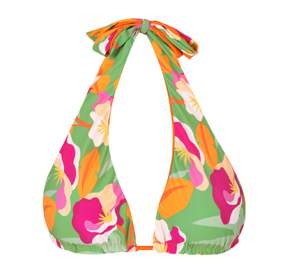 Product Front: Rio De Sol Bikini Tops Top Green-Bloom Halter-Double
