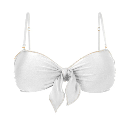 Product Front: Rio De Sol Bikini Tops Top Shimmer-White Bandeau-Knot