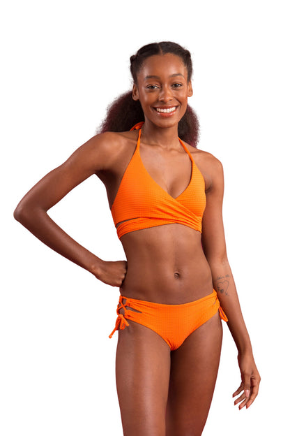 Model Front: Rio De Sol Bikini Bottoms Bottom Dots-Orange Madrid