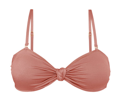 Product Front: Rio De Sol Bikini Tops Top Shimmer-Copper Bandeau-Joy