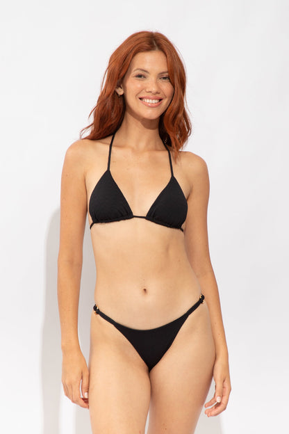 Model Front: Rio De Sol Bikini Bottoms Bottom Solar-Black Cheeky-Aya