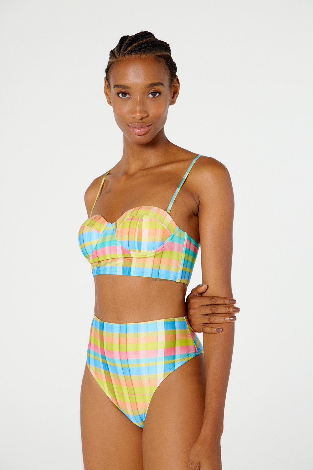Image 03: Blueman Bikini Tops Top Laise Hot Xadrez Candy