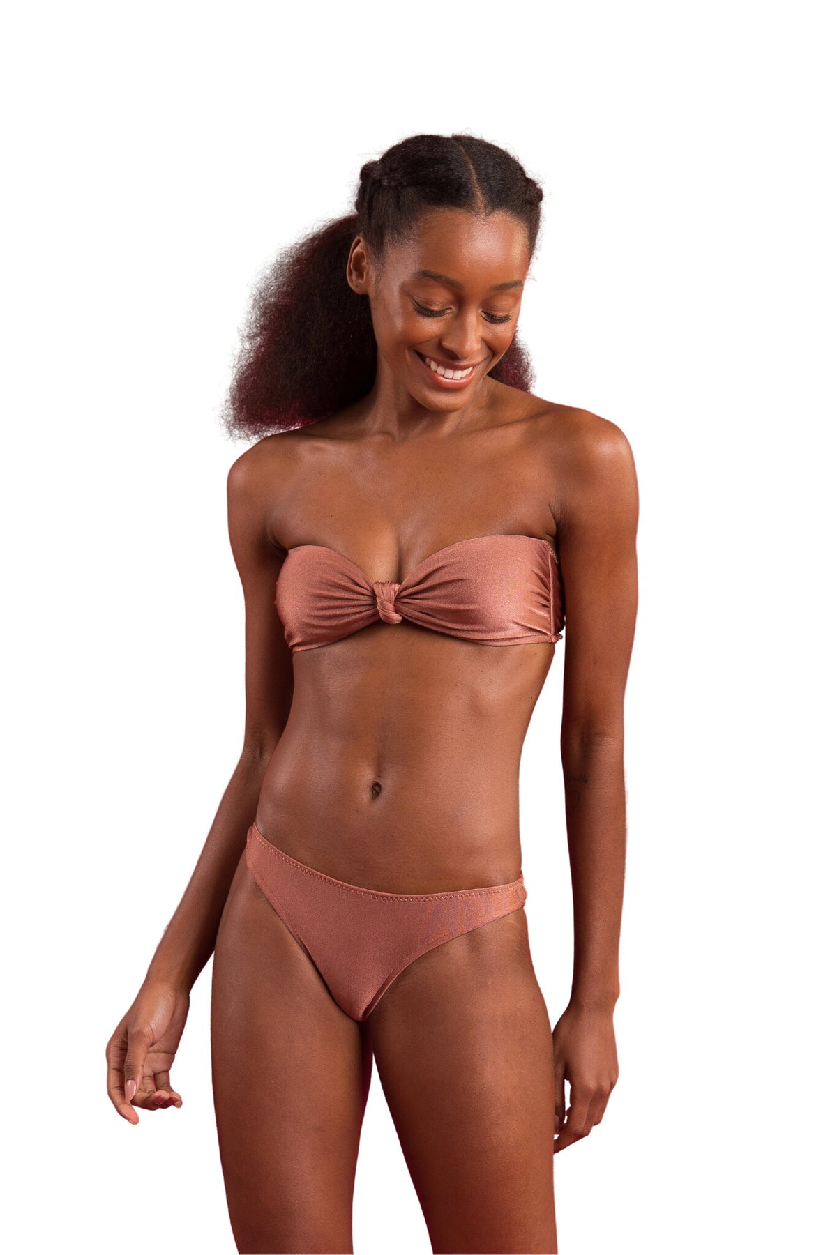 Image 04: Rio De Sol Bikini Tops Top Shimmer-Copper Bandeau-Joy