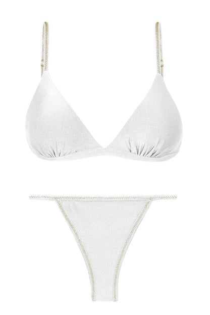 Product Front: Rio De Sol Two Piece Swimwear Set Shimmer-White Tri-Fixo California