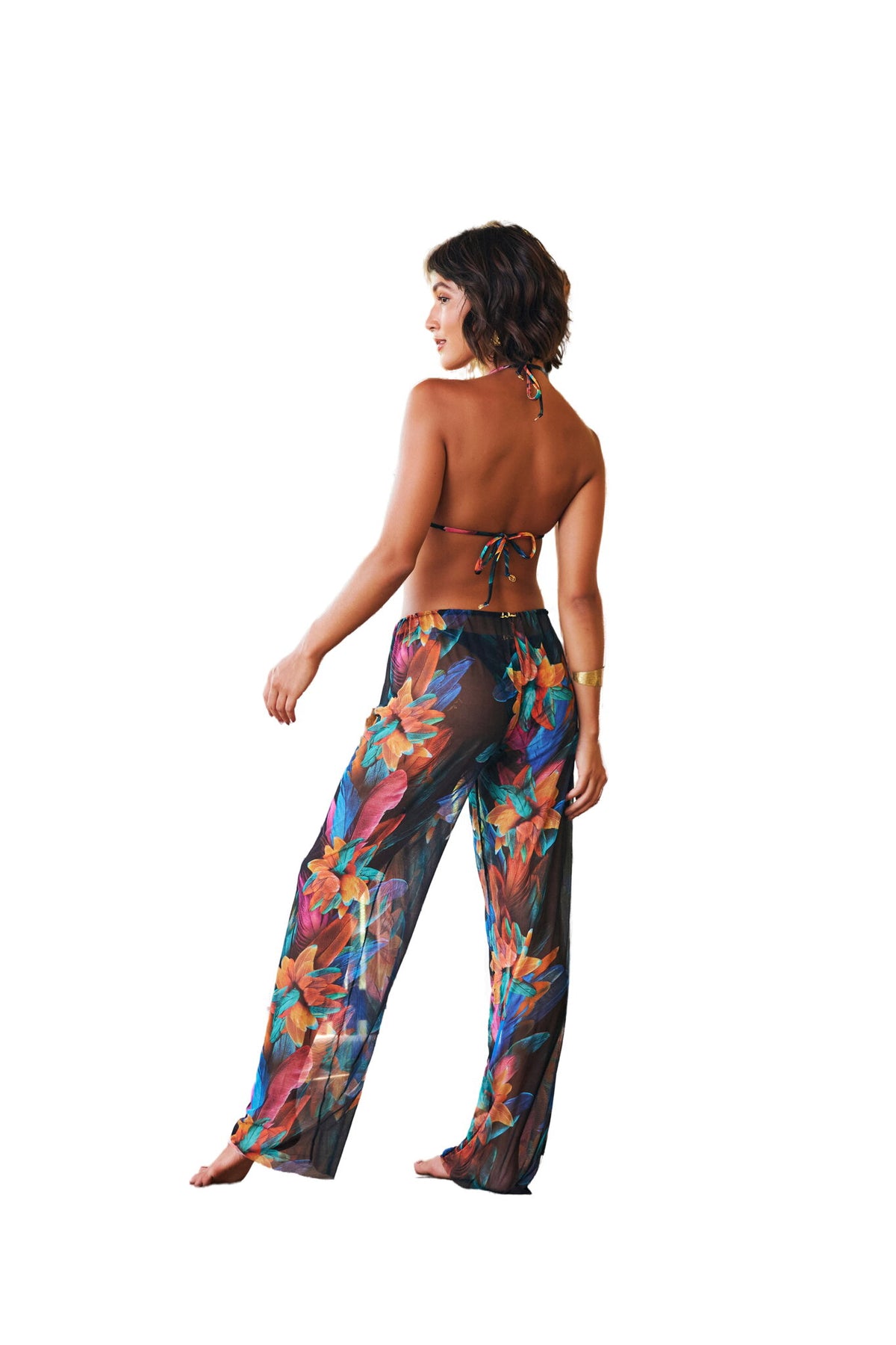 Model Back: Lua Morena Pants Calca Tule Brinco Preto
