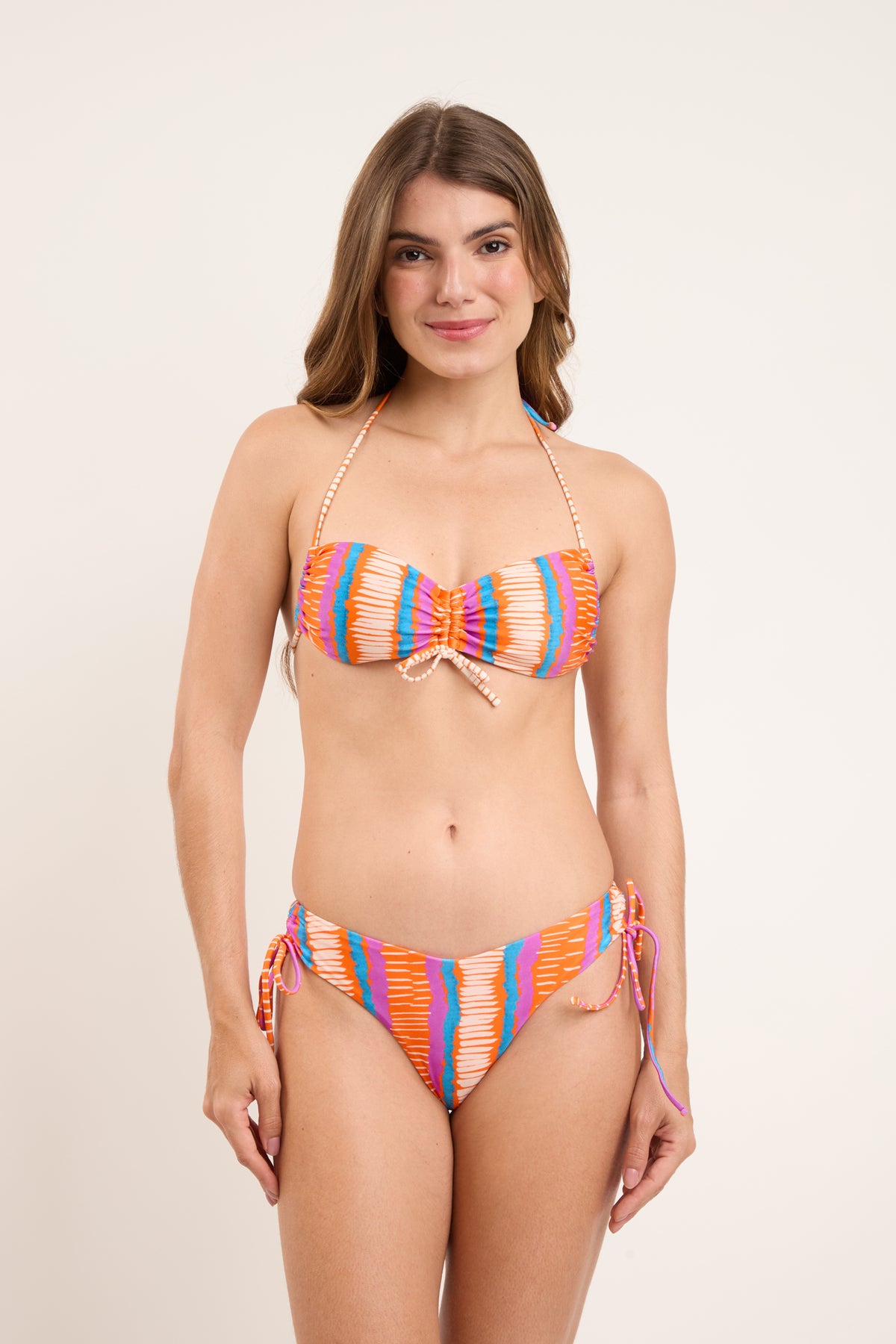 Model Front: Rio De Sol Bikini Bottoms Bottom Stripes Lola