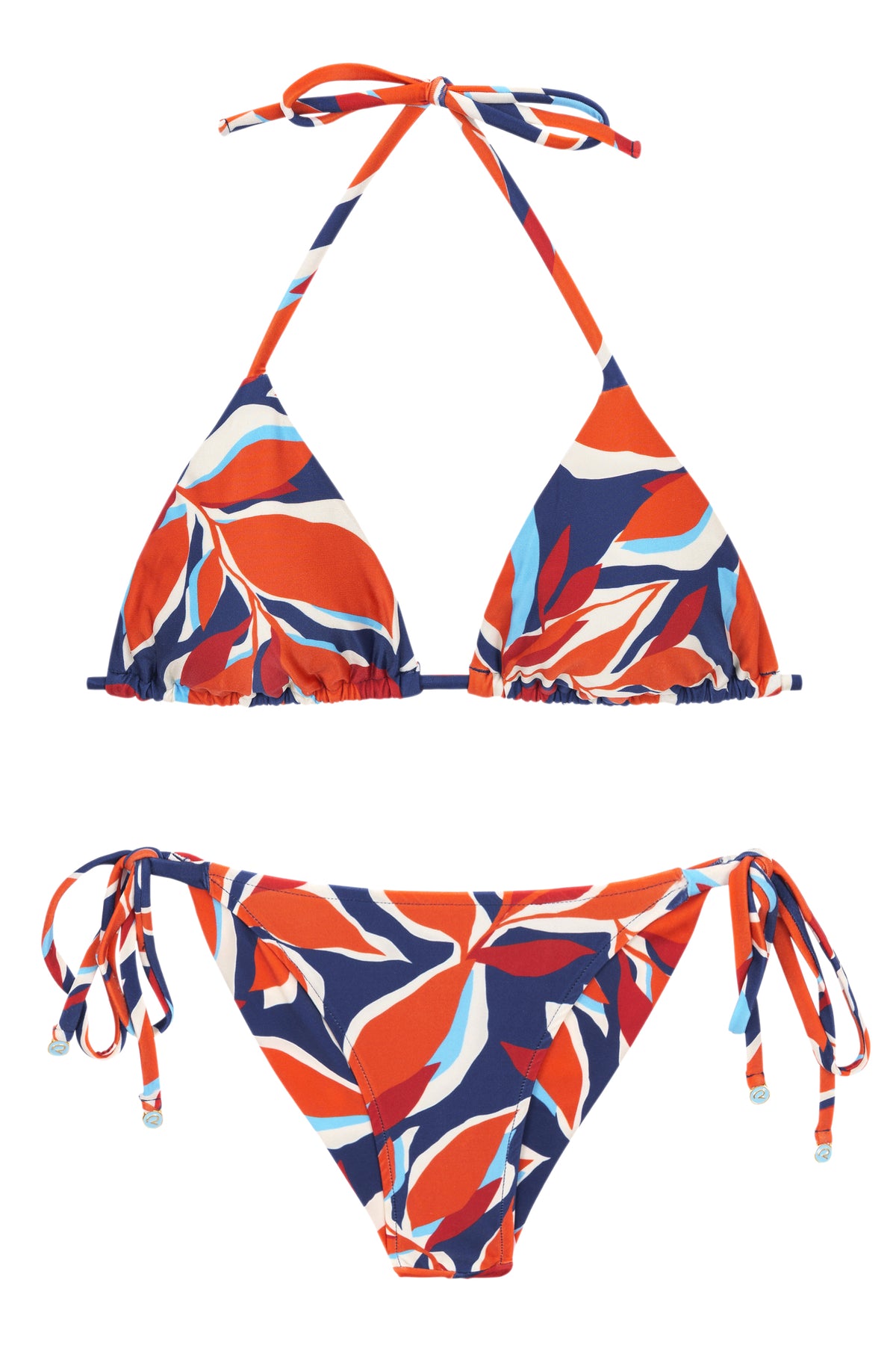 Product Front: Rio De Sol Two Piece Swimwear Set Leaves Tri-Inv Cheeky-Tie