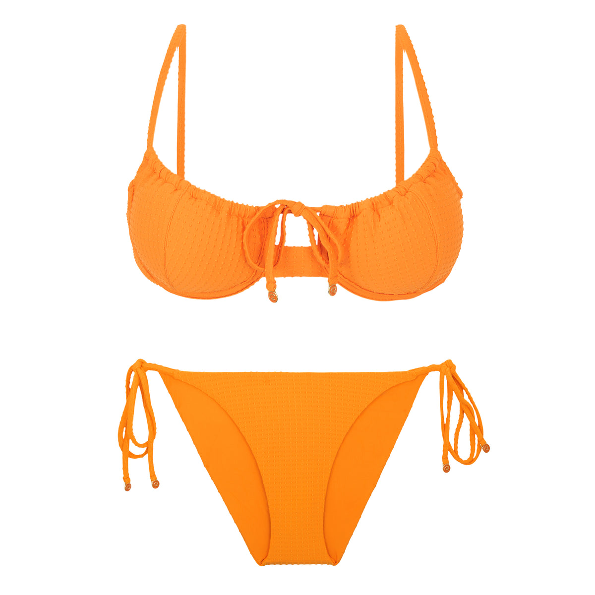 Product Front: Rio De Sol Two Piece Swimwear Set Dots-Mango Balconet-Tie Ibiza-Comfy