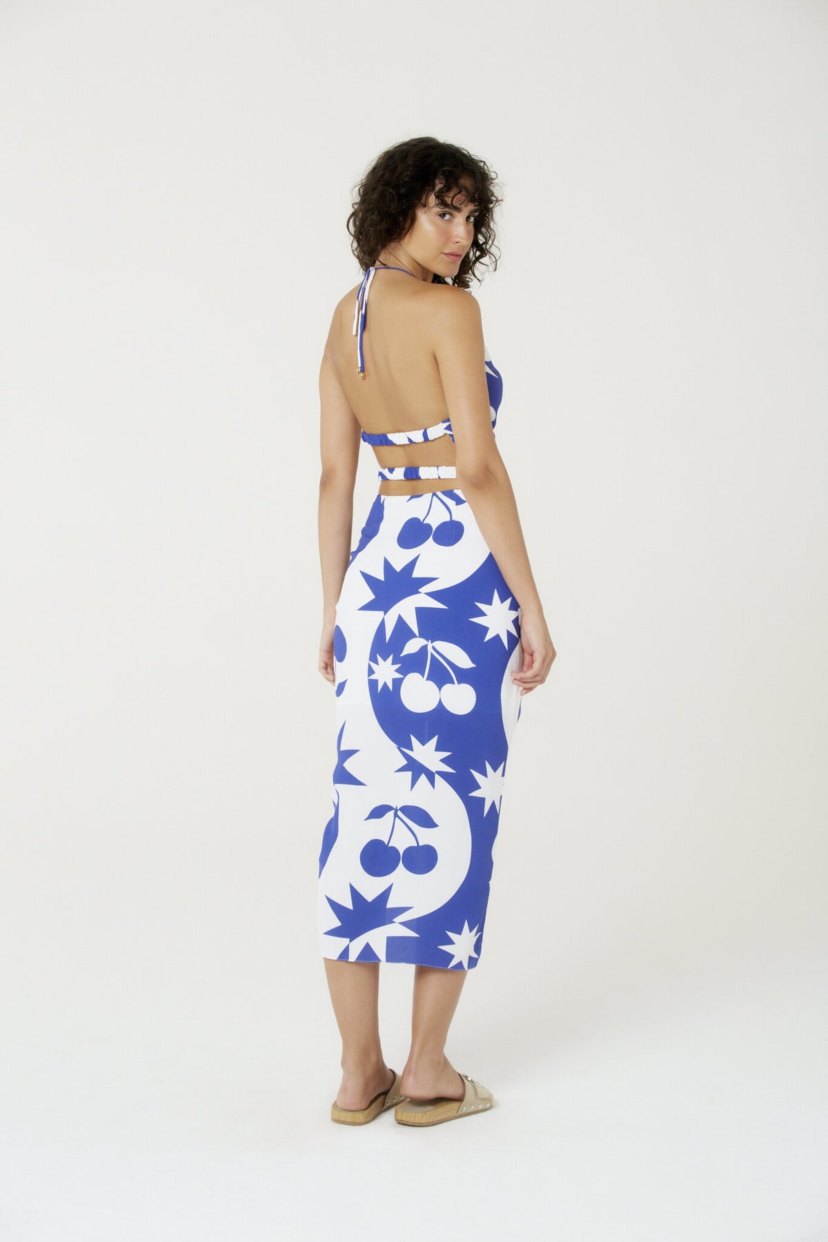Model Back: Blueman Skirts Bottom Set Cerise