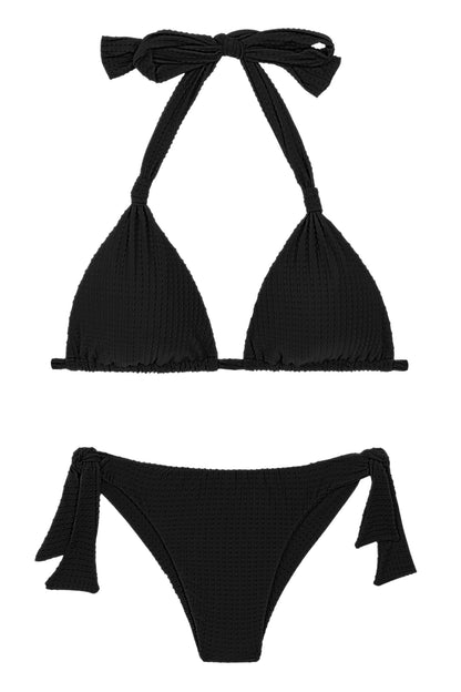 Product Front: Rio De Sol Two Piece Swimwear Set Dots-Black Mel Italy