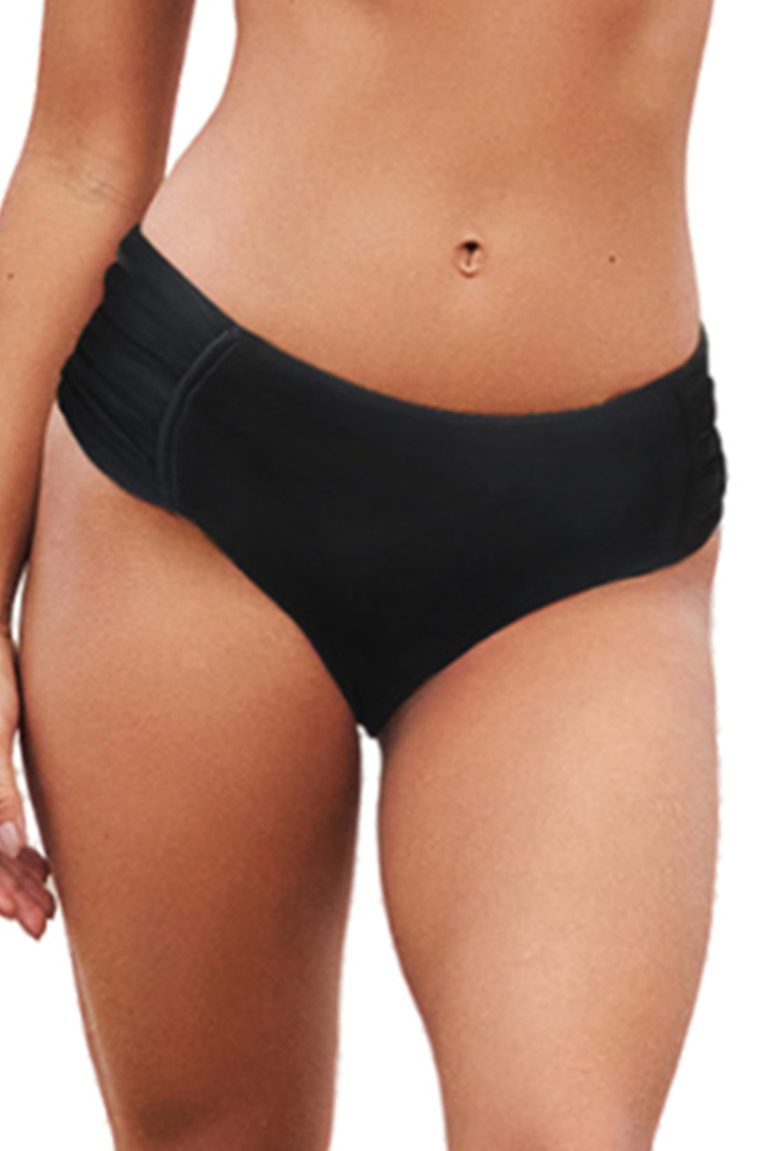 Gallery: Lua Morena Bikini Bottoms Bottom Drapeada Larga Liso Preto