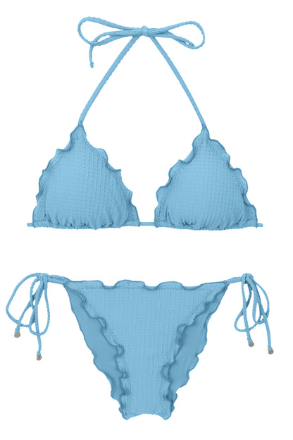 Product Front: Rio De Sol Two Piece Swimwear Set Dots-Sky Frufru