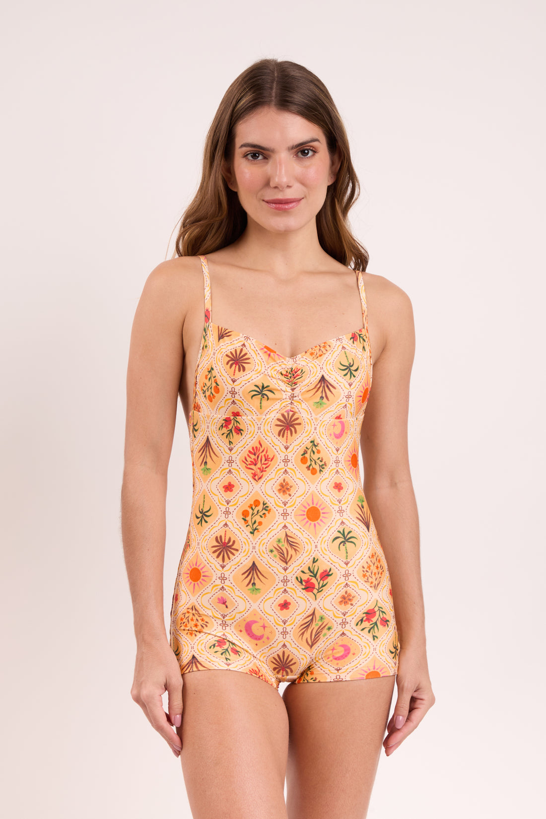 Model Front: Rio De Sol One Piece Swimsuits Mosaico Margot
