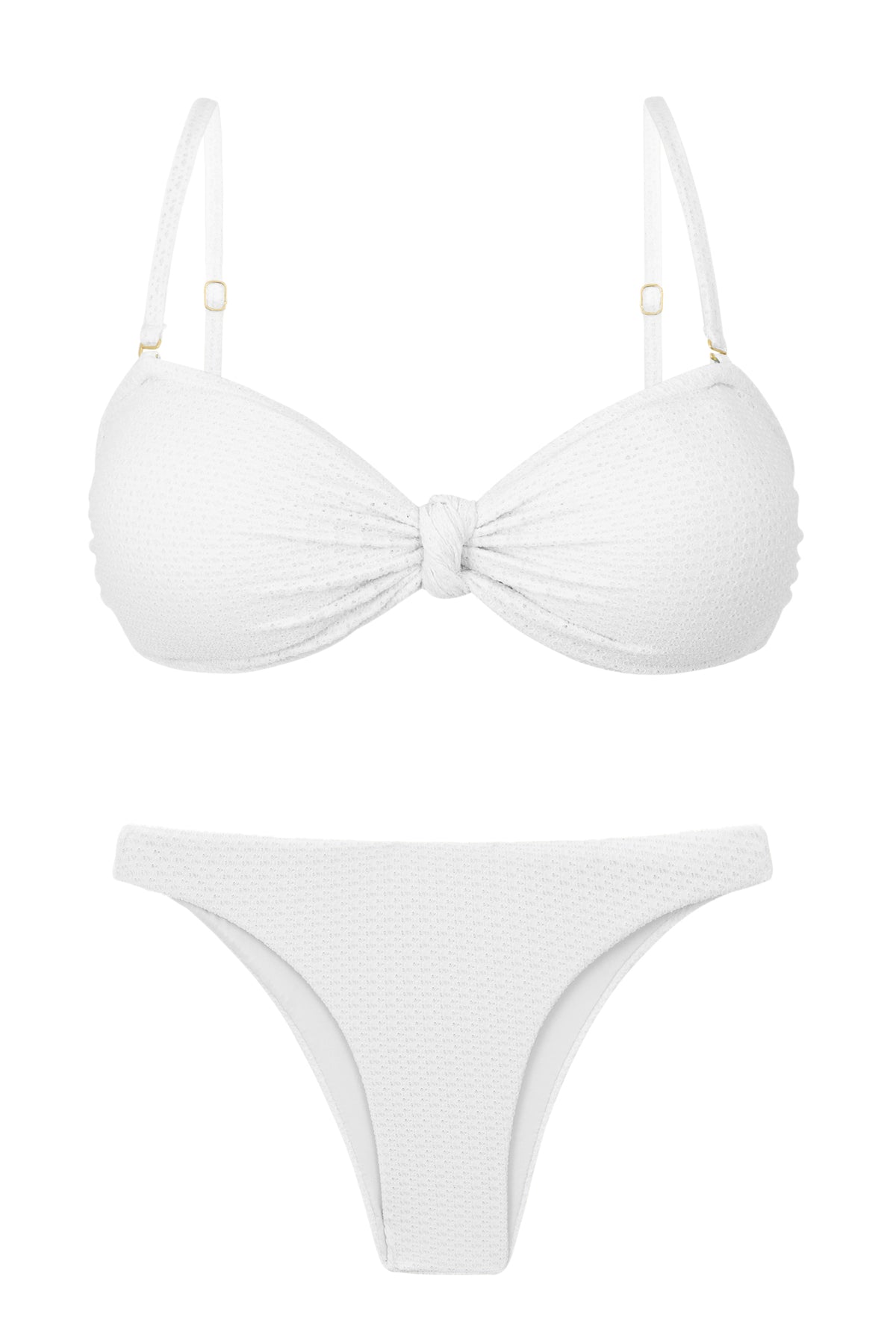 Product Front: Rio De Sol Two Piece Swimwear Set Bora-White Bandeau-Joy Leblon