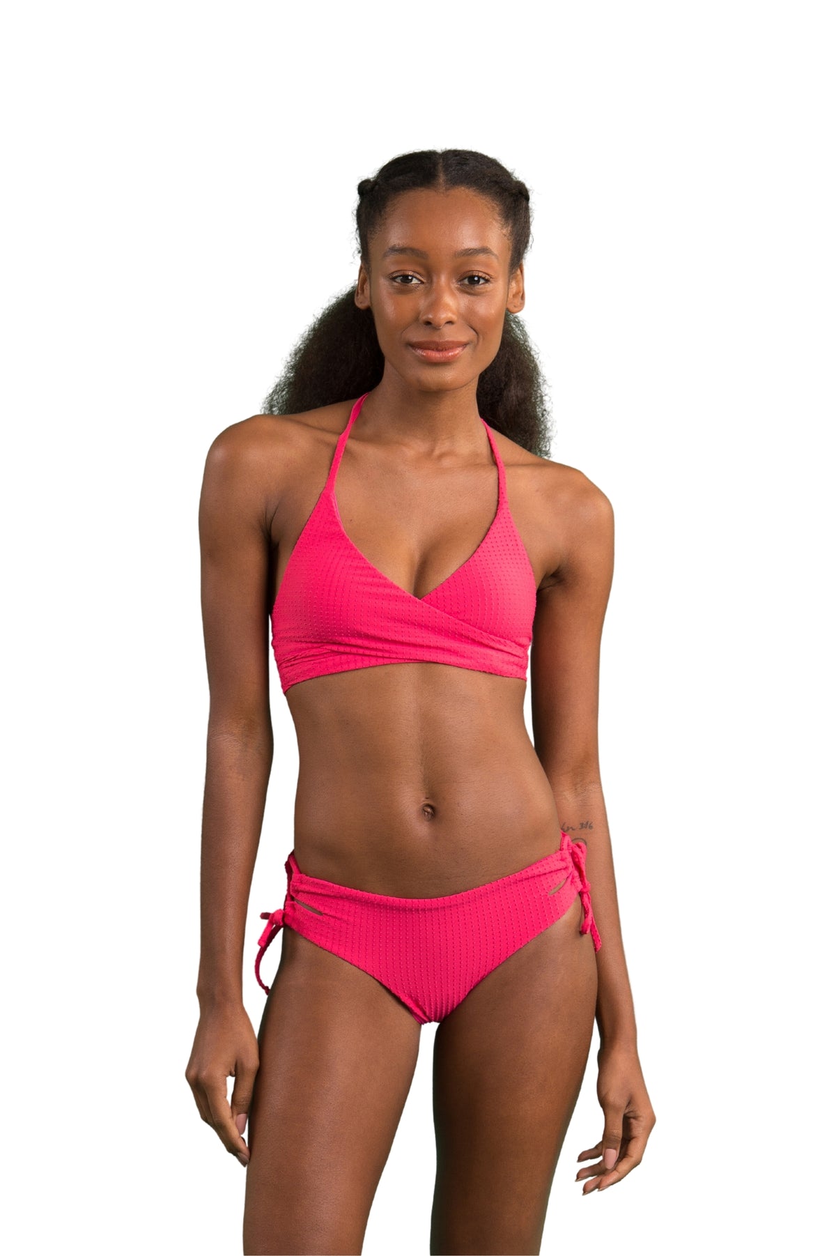 Model Front: Rio De Sol Two Piece Swimwear Set Dots-Virtual-Pink Kate Madrid