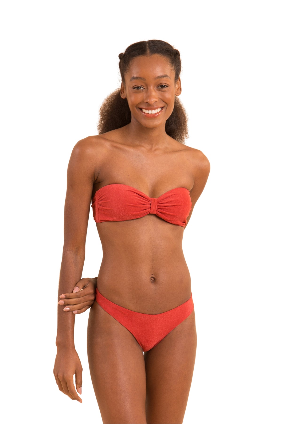 Image 04: Rio De Sol Two Piece Swimwear Set Malibu-Chili Bandeau-Duo Essential
