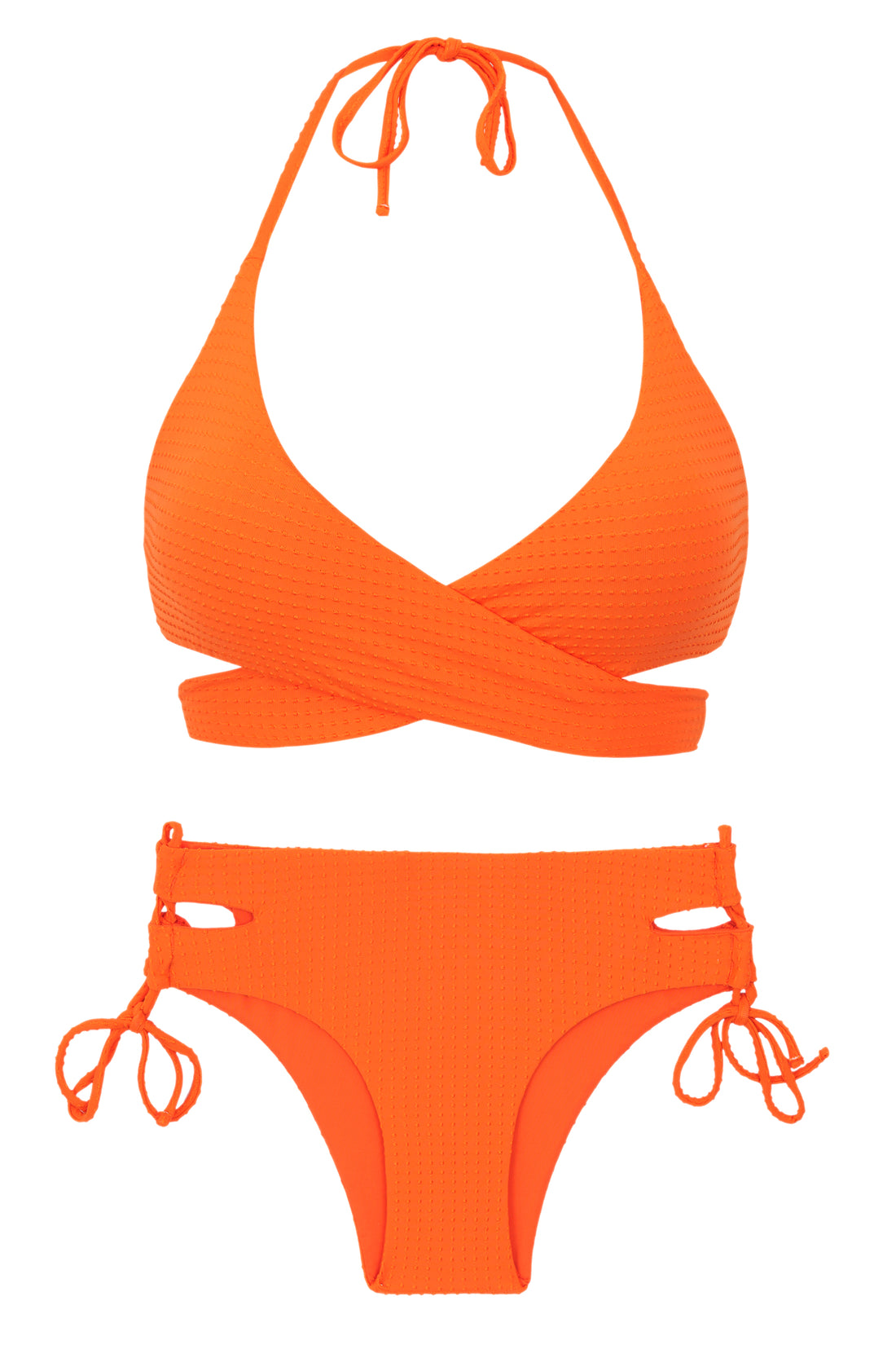 Product Front: Rio De Sol Two Piece Swimwear Set Dots-Orange Kate Madrid