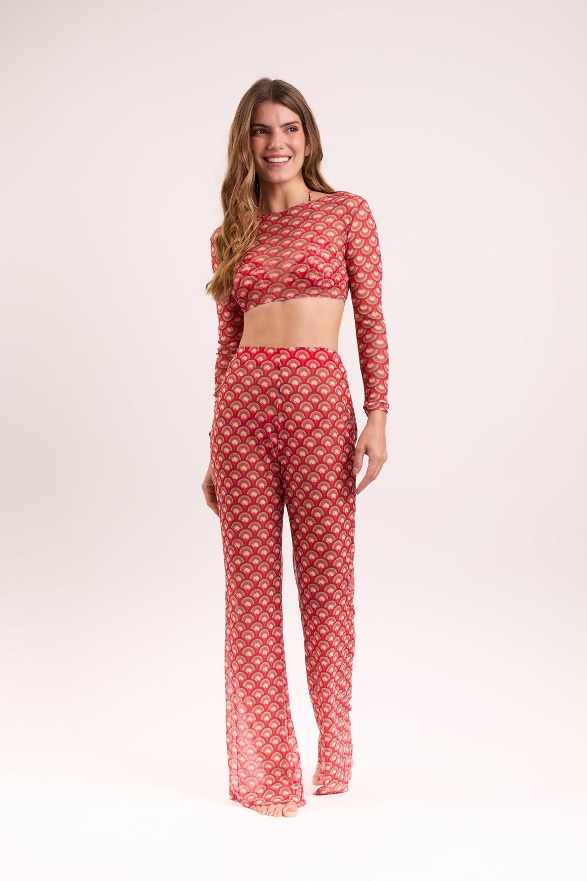 Model Front: Rio De Sol Pants Floral-Scales Pants Lana