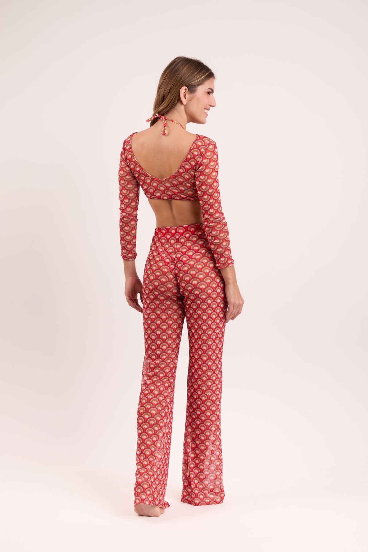 Model Back: Rio De Sol Beach Tops Floral-Scales Top Harper
