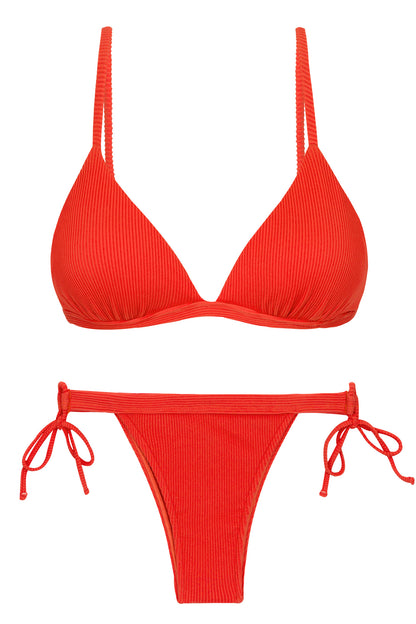 Product Front: Rio De Sol Two Piece Swimwear Set Cotele-Tomate Tri-Fixo Rio