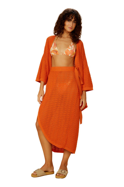Image 03: Blueman Skirts Laranja-Tricot Saia