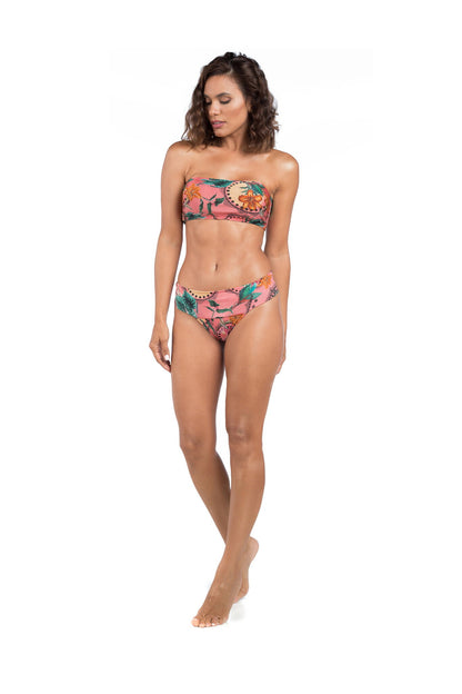 Image 03: La Playa Bikini Bottoms Bottom Faixa Floral Rosa