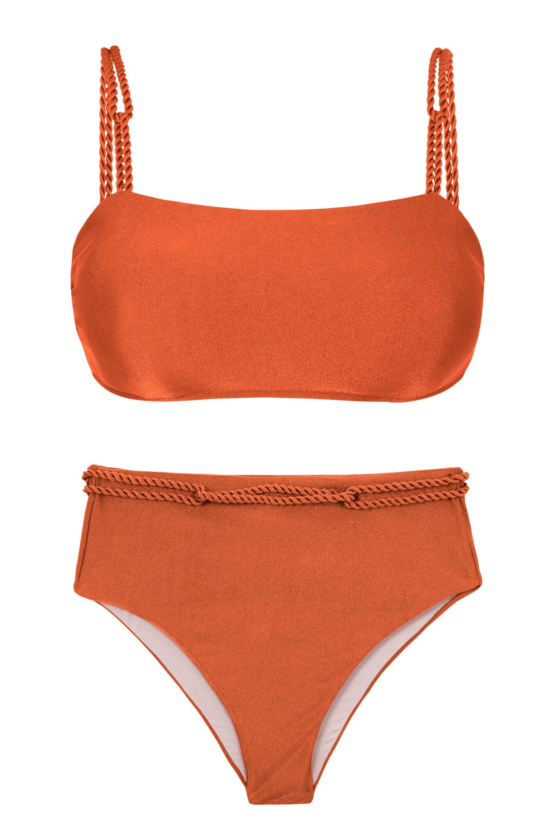 Product Front: Rio De Sol Two Piece Swimwear Set Paprica Bandeau-Reto Hotpants