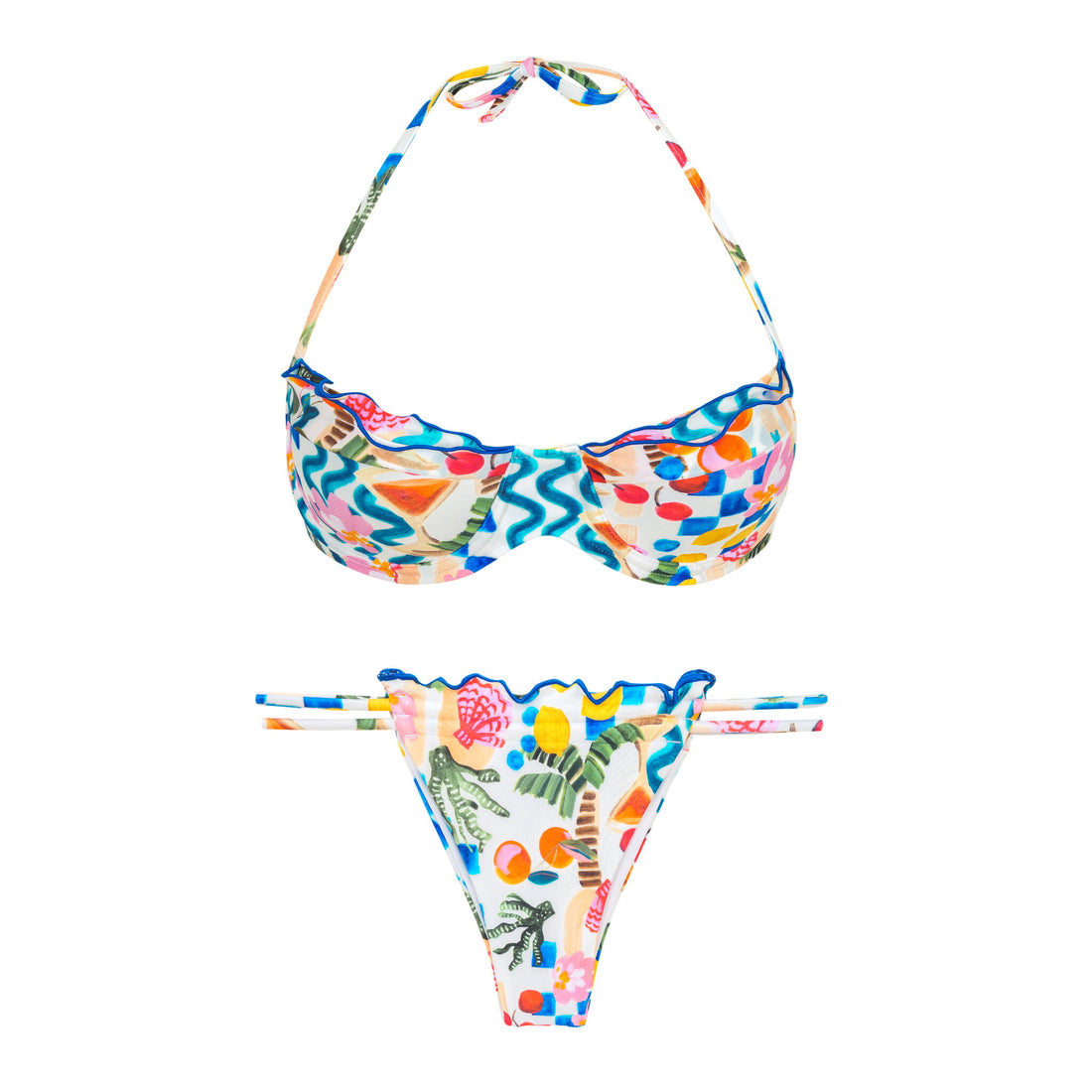 Product Front: Rio De Sol Two Piece Swimwear Set Al-Mare Balconet-Frufru Pipa-Frufru
