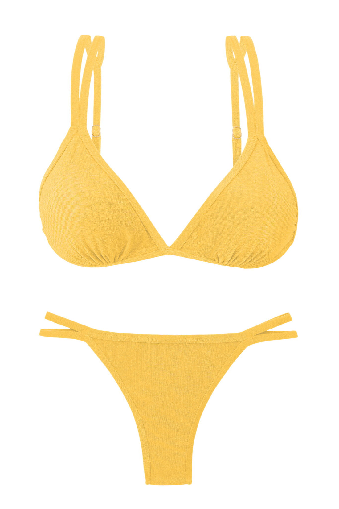 Product Front: Rio De Sol Two Piece Swimwear Set Malibu-Yellow Tri-Duo Mini-Duo