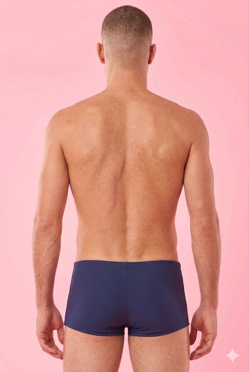 Model Back: Blueman Swim Trunks Sunga Army Lisa Azul Marinho