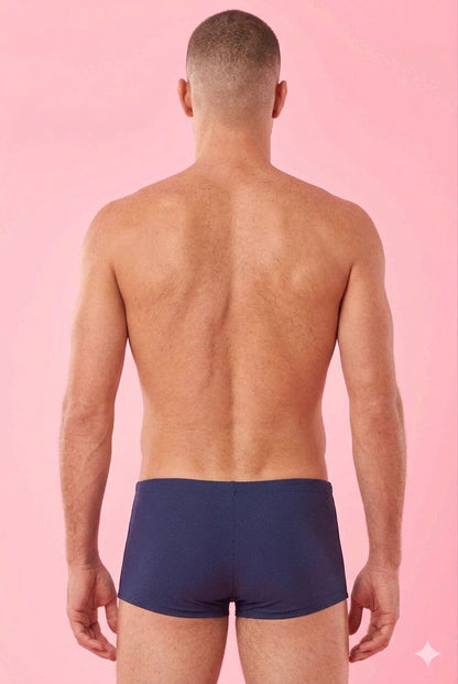 Model Back: Blueman Swim Trunks Sunga Army Lisa Azul Marinho