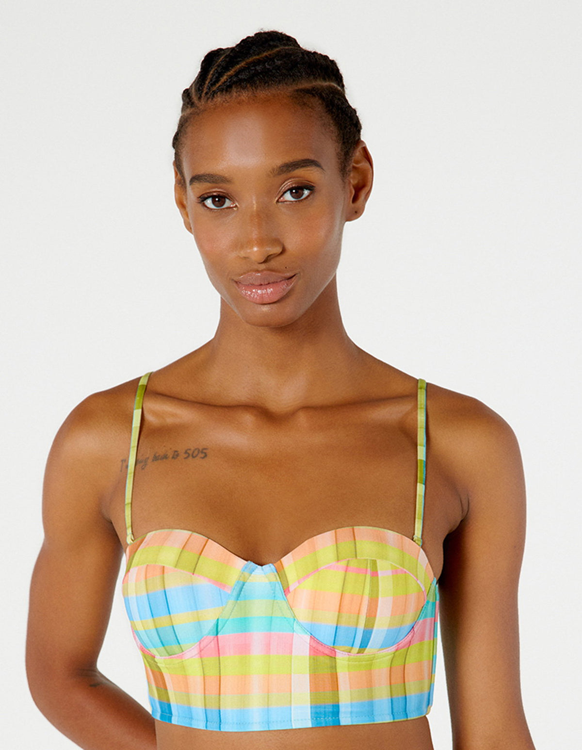 Image 06: Blueman Bikini Tops Top Laise Hot Xadrez Candy