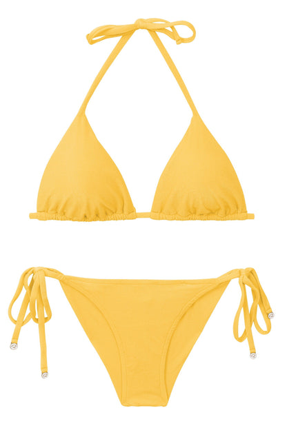 Product Front: Rio De Sol Two Piece Swimwear Set Malibu-Yellow Tri-Inv Cheeky-Tie