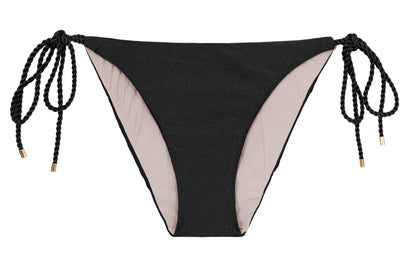 Product Front: Rio De Sol Bikini Bottoms Bottom Shimmer-Black Ibiza-Rope