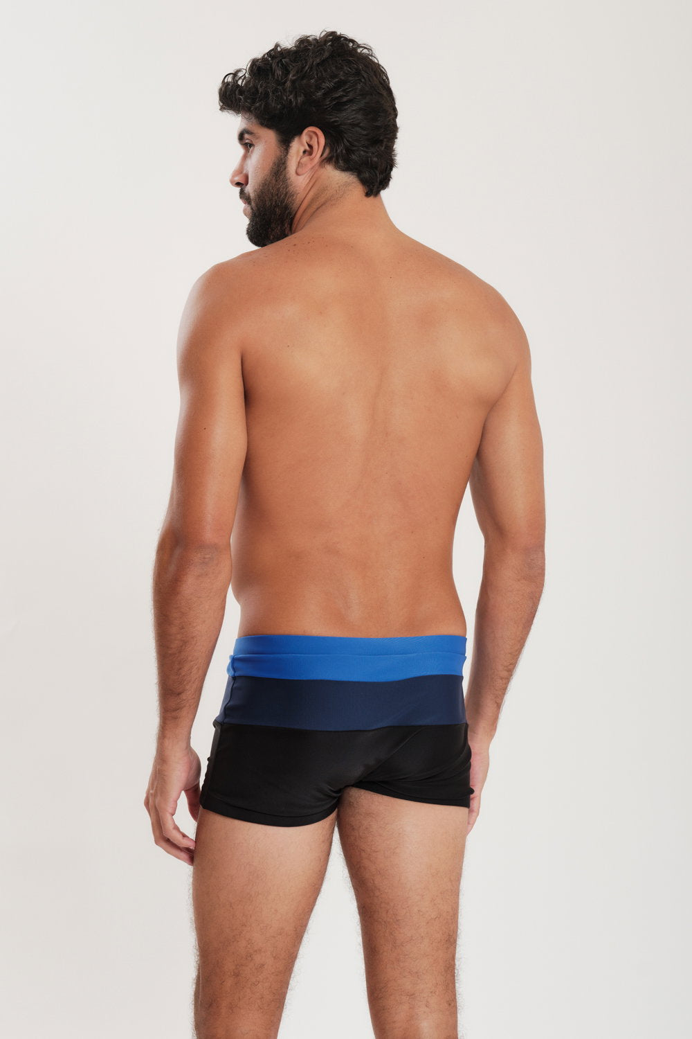 Model Back: Blueman Swim Trunks Sunga Army Crepusculo Bicolor Azul