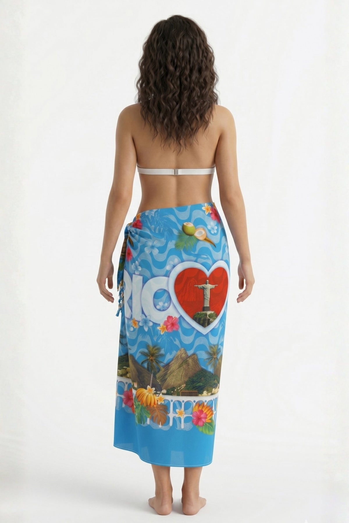 Model Back: Bali Blue Pareo Canga Love Rio New