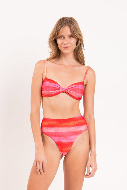 Model Front: Rio De Sol Two Piece Swimwear Set Cher Bandeau-Joy Hotpants