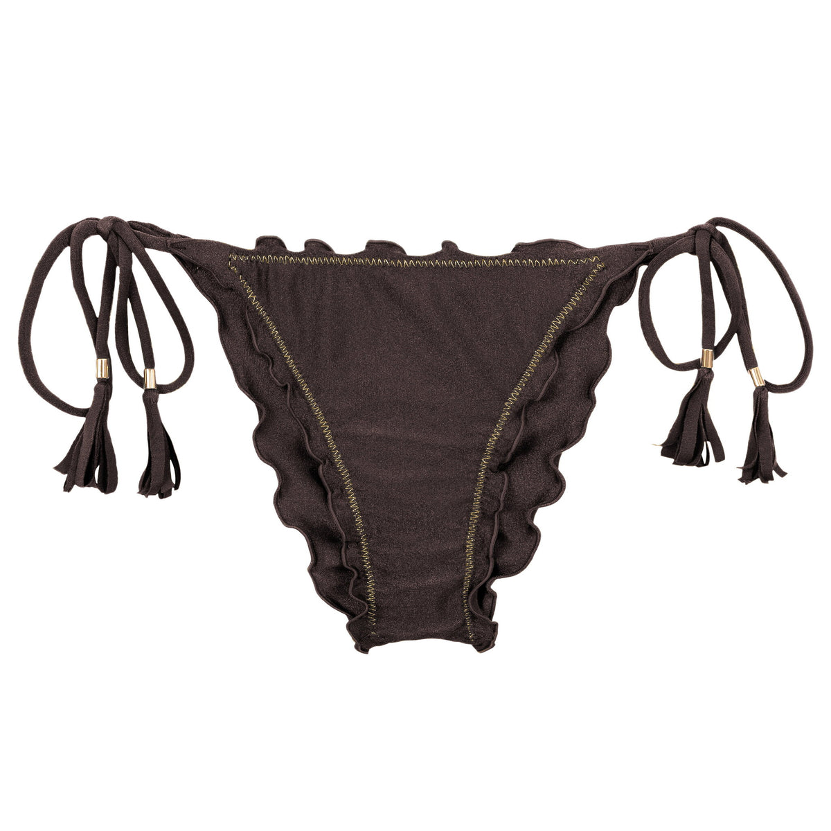 Product Front: Rio De Sol Bikini Bottoms Bottom Shimmer-Coffee Frufru